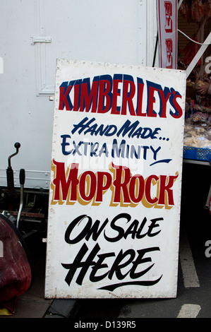 Mop Rock sign, Stratford Mop Fair, Stratford-upon-Avon, UK Stock Photo