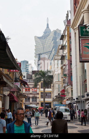 The Portuguese old center in Macau Stock Photo