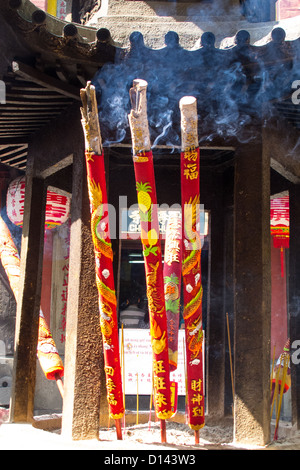 Incense sticks burning outside the Jade Emperor Pagoda in Saigon in Vietnam Stock Photo