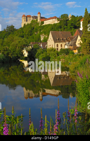 Harburg, Swabia, Harburg castle, Woernitz river, Romantic Road, Romantische Strasse, Bavaria, Germany, Europe Stock Photo