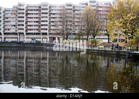 Soviet era apartment blocks in Berlin Germany Stock Photo