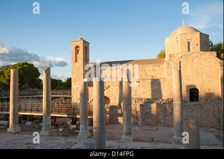 12th Century stone church of Agia Kyriaki also know as Panagia Chrysopolitissa at Kato Pafos Cyprus Stock Photo