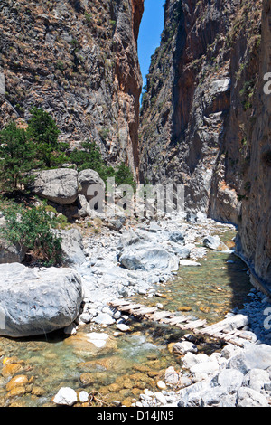 Samaria gorge at Crete island in Greece Stock Photo