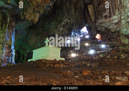 Gerontospilios cave near Melidoni village at Rethymno area of Crete island in Greece Stock Photo