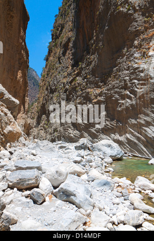 Samaria gorge at Crete island in Greece Stock Photo