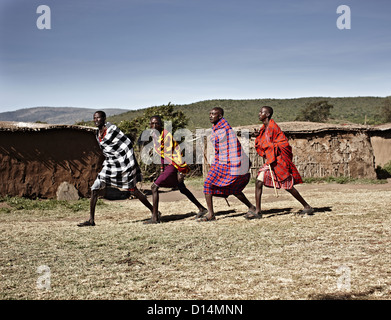 Maasai men walking together Stock Photo