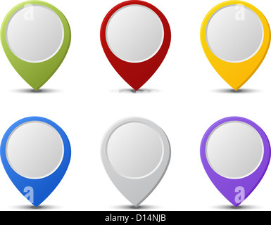 set of colorful map pointers isolated on white background. vector icons ...