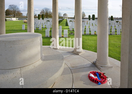 Bedford House cemetery with graves of First World War British Empire soldiers at Zillebeke near Ypres, West Flanders, Belgium Stock Photo