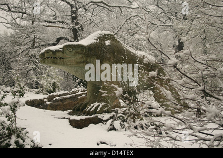 Dinosaur at Crystal Palace Park, London Stock Photo