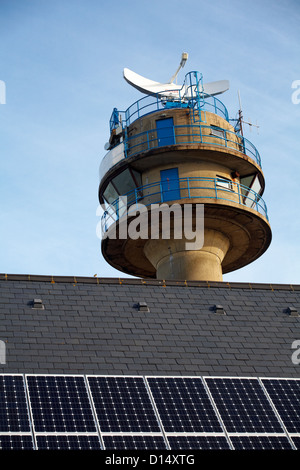 National Coastwatch Institution NCI coastguard tower at Calshot, Hampshire in November Stock Photo