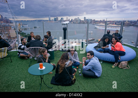 Standard Hotel Roof Top Bar Le Bain , Meatpacking district, New York City Stock Photo