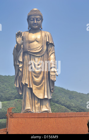 The Great Buddha at Lingshan - Ling Shan is located at the south of the Longshan Mountain; one of the largest Buddha statues. Stock Photo