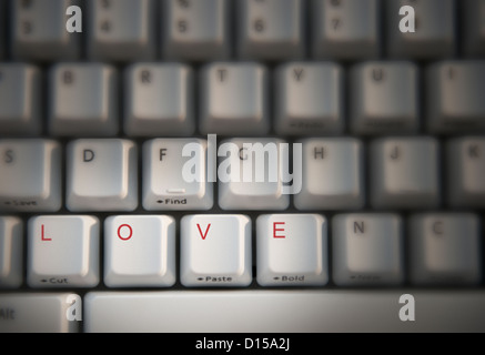 Studio shot of keyboard with word 'love' on it Stock Photo