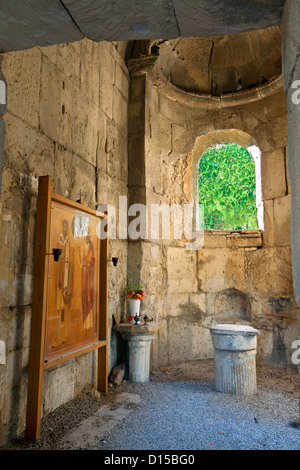 Aghios Titos old byzantine church near ancient Gortys or Gortyna, Crete island, Greece. Stock Photo
