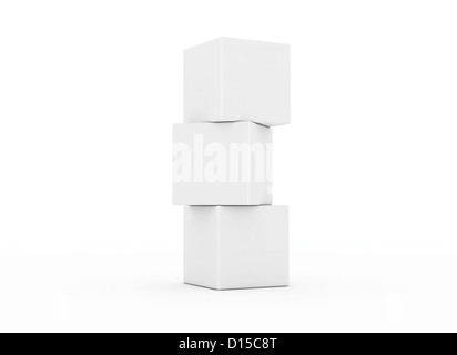 Cubes stacked building concept 3d Stock Photo