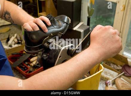 Mettmann, Germany, a shoemaker Stock Photo