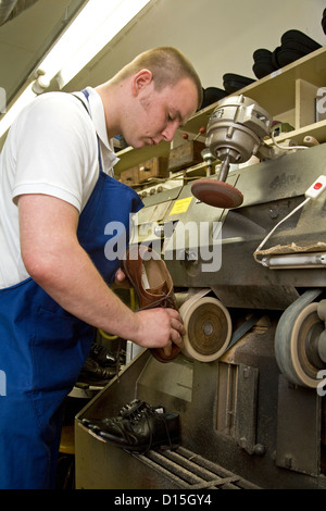 Mettmann, Germany, a shoemaker Stock Photo