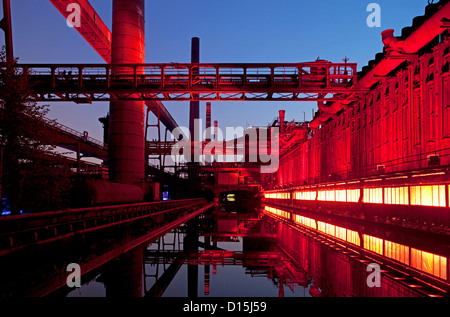 Essen, Germany, the coking plant at night Stock Photo