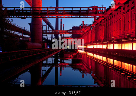 Essen, Germany, the coking plant at night Stock Photo