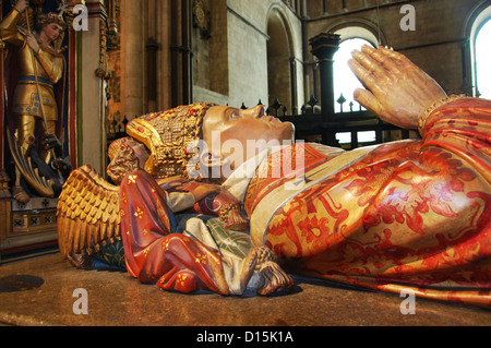 interior of Canterbury Cathedral with tomb of Thomas Becket , Canterbury United Kingdom Stock Photo