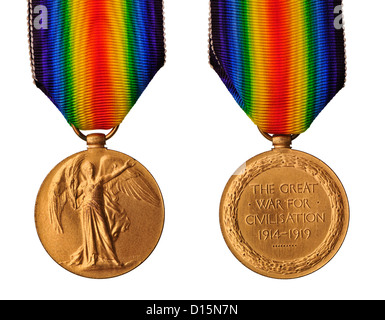 First World War British Victory medal Stock Photo