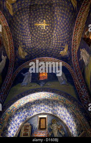 painted ceiling mausoleum galla placidia in ravenna, italy Stock Photo