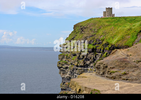O'Briens Tower on top of The Cliffs of Moher in County Clare, Ireland Stock Photo