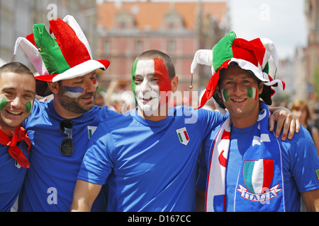 Italian soccer fans, Gdansk, Euro 2012, Poland Stock Photo