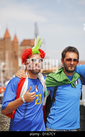 Italian soccer fans, Gdansk, Euro 2012, Poland Stock Photo