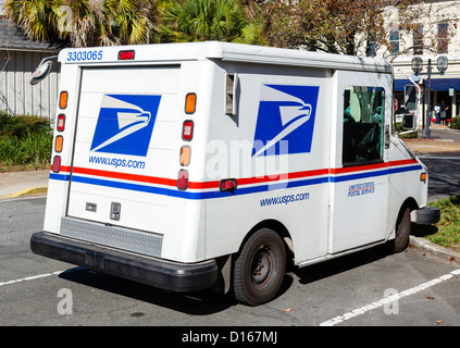 USPS United States Postal Service truck van on the street in New York ...