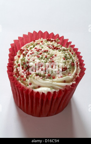 Christmas mince pie cupcake isolated on white background Stock Photo