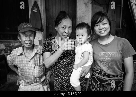 Family picture taken in Hanoi Vietnam Stock Photo