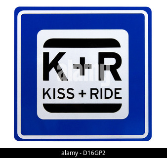 Kiss and Ride sign: Say goodbye to your passenger and drive on Stock Photo