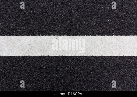 Line painted on the road with white paint Stock Photo