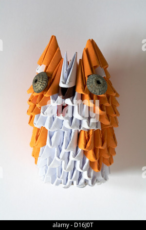 Origami owl isolated on white background Stock Photo