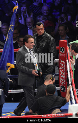 Dec. 8, 2012 - Las Vegas, Nevada, USA - Actor Steven Seagal accompanied Team Pacquiao in the ring before his fight against Juan Marquez fight at the MGM Grand Garden Arena in Las Vegas, Nevada on December 8, 2012. (Credit Image: © Craig Durling/ZUMAPRESS.com) Stock Photo