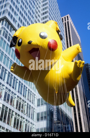 Thanksgiving Macy's Thanksgiving Day Parade Pikachu Pokemon Balloon New York City USA Stock Photo