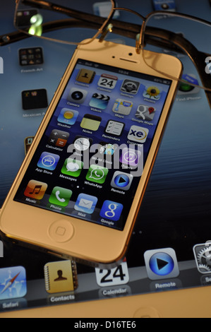 IPAD 3 and Iphone 5, two of Apple’s innovative and iconic products. Stock Photo