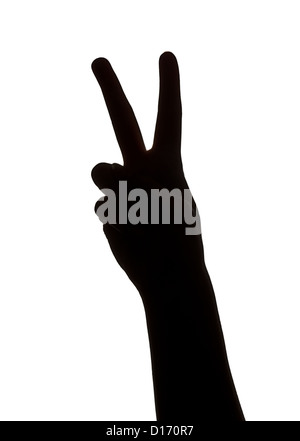 Berlin, Germany, shadow outline of a victory sign Stock Photo