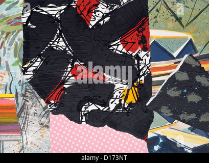 Hand Painted Paper Collage as Design Element Created by the Photographer Stock Photo