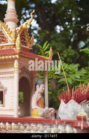 Shrine at Wat Phnom, Phnom Penh, Cambodia Stock Photo