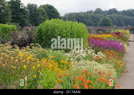 Helmsley Walled Garden border planting Stock Photo