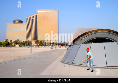 Dubai UAE,United Arab Emirates,Middle East Eastern,Deira,Corinche Road,Palm Deira Metro Station,Green Line,subway,train,train,public transportation,Hy Stock Photo