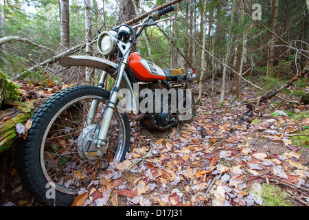 Abandoned Yamaha 250 motorcycle near the Mt Cilley Trail in Woodstock