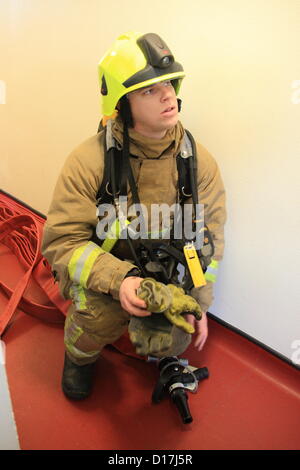 Fire crews put their rescue skills to the test on Monday (10 December) when they took part in a training exercise at one of Gravesend's tallest buildings.  Firefighters were given the scenario that a resident in a ninth floor flat had been cooking some festive nibbles in preparation for the big day but had been distracted, leaving the food to go up in flames. Fire crews put their rescue skills to the test on Monday (10 December) when they took part in a training exercise at one of Gravesend's tallest buildings.  Firefighters were given the scenario that a resident in a ninth floor flat had bee Stock Photo