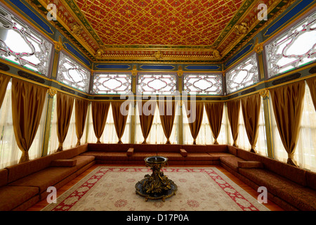 Interior of the wooden Terrace Kiosk belvedere structure at Topkapi Palace Istanbul Turkey Stock Photo