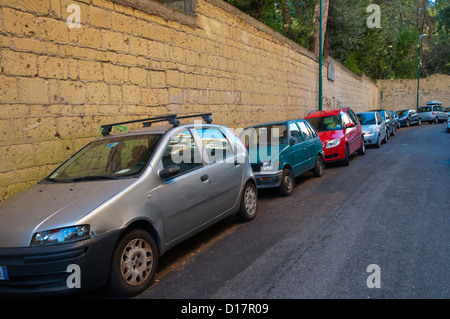 Cars parked outside Villa Floridiana park Vomero district Naples city La Campania region southern Italy Europe Stock Photo
