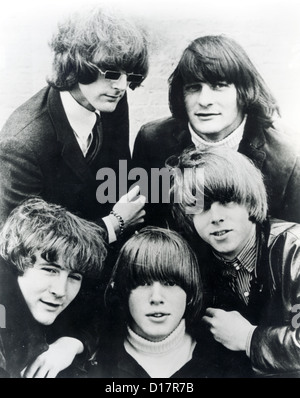 THE BYRDS Promotional photo of US pop group about 1965 - see Description below for names Stock Photo