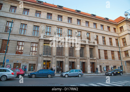 Art deco style Metska knihova the main municipal library building (1928) by Frantisek Roith at Marianske namesti Prague Stock Photo