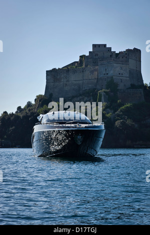 Italy, Baia (Naples), Baia 100 luxury yacht (boatyard: Cantieri di Baia) Stock Photo